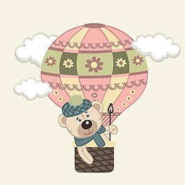 印花矢量圖 可愛(ài)卡通 卡通動(dòng)物 熊 生活元素 免費(fèi)素材