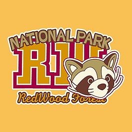 印花矢量圖 可愛卡通 卡通動物 浣熊 文字 免費素材