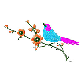 繡花 植物 花朵 動物 鳥 免費素材