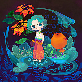 位圖 插畫 插畫師 人物插畫 少女 免費(fèi)素材