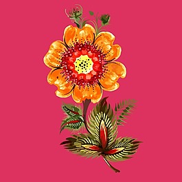 印花矢量圖 植物 花朵 色彩 黑色 免費素材
