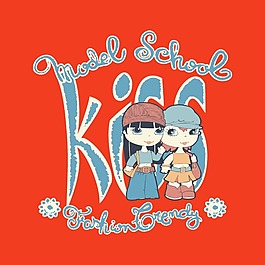 印花矢量圖 卡通人物 女孩 植物 花朵 免費(fèi)素材