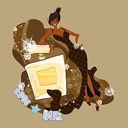印花矢量圖 人物 女人 時尚女人 印燙結(jié)合 免費素材