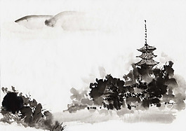 位圖 藝術(shù)效果 水墨畫(huà) 中國(guó)風(fēng) 自然景色 免費(fèi)素材