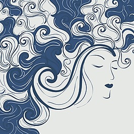 印花矢量圖 人物 女人 頭發(fā) 色彩 免費(fèi)素材