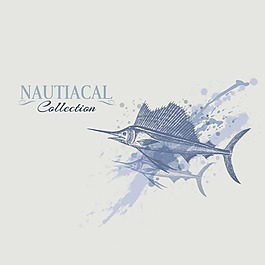 印花矢量圖 動物 魚 文字 英文 免費素材