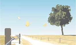 韓國春天風(fēng)景矢量圖03
