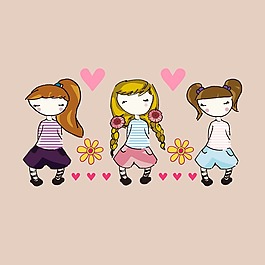 印花矢量圖 人物 女孩 水彩 幾何 免費(fèi)素材