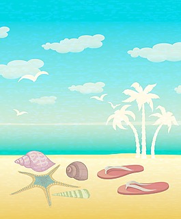 夏季背景矢量插畫
