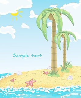夏季背景矢量插畫