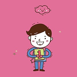 印花矢量圖 可愛卡通 卡通人物 男孩 數(shù)字 免費(fèi)素材
