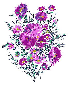 位圖 PSD 寫意花卉 花朵 免費(fèi)素材