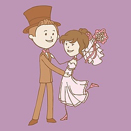 印花矢量圖 人物圖案 情侶 結(jié)婚 花朵 免費素材