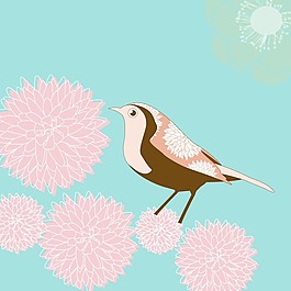 印花矢量圖 動物 鳥 植物 花 免費素材