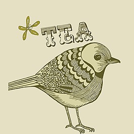 印花矢量圖 動物 鳥 文字 英文 免費(fèi)素材