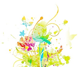 水彩花卉背景矢量