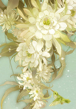 位圖 寫意花卉 藝術效果 手繪 免費素材