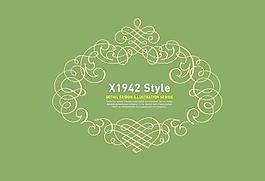 精品韓國矢量花紋邊框38
