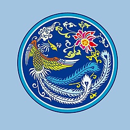 印花矢量圖 動(dòng)物 鳳凰 植物 花朵 免費(fèi)素材
