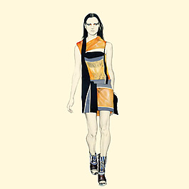 位图 插画 人物插画 时尚插画 服装效果图 免费素材
