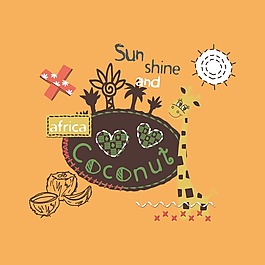 印花矢量圖 可愛卡通 貼布 卡通動物 長頸鹿 免費素材