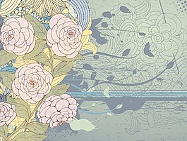 畫(huà)花卉背景矢量插畫(huà)