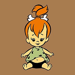 印花矢量圖 可愛(ài)卡通 卡通人物 原始人 女孩 免費(fèi)素材