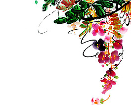 位圖 植物圖案 寫意花卉 花朵 免費素材