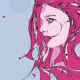 印花矢量圖 T恤圖案 人物 女人 色彩 免費(fèi)素材