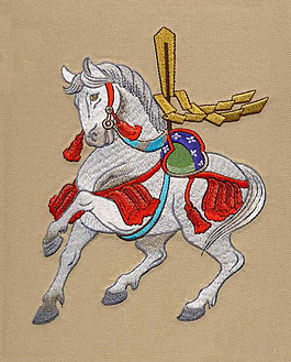 繡花 動物 馬 免費素材