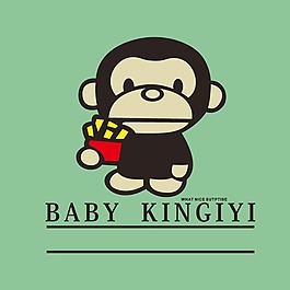 印花矢量圖 可愛卡通 卡通動物 猴子 生活元素 免費素材