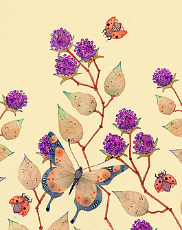 位圖 植物圖案 寫意花卉 花朵 免費(fèi)素材