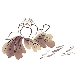 印花矢量圖 T恤圖案 植物 樹(shù)葉 色彩 免費(fèi)素材