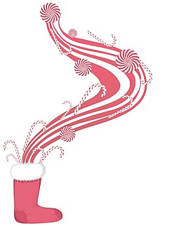 圣誕節(jié)的襪子和candycranes