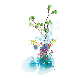 位圖 植物圖案 寫意花卉 花朵 免費素材