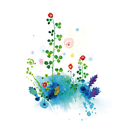 位圖 植物圖案 寫意花卉 花朵 免費素材