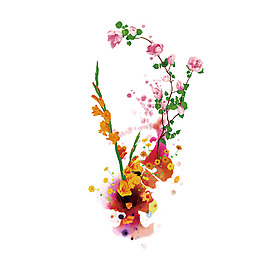 位圖 植物圖案 寫意花卉 花朵 免費(fèi)素材