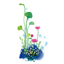 位圖 植物圖案 寫意花卉 花朵 免費素材