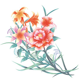 位圖 PSD 寫意花卉 高清 免費(fèi)素材