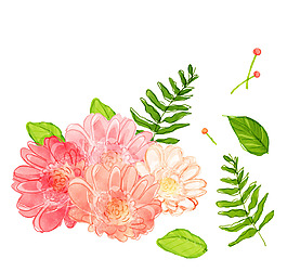 位圖 PSD 寫意花卉 高清 免費(fèi)素材