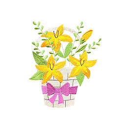 绣花 植物 花朵 生活元素 篮子 免费素材