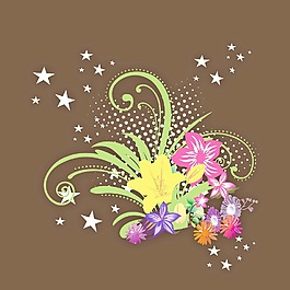 摘要背景美麗的花卉設(shè)計(jì)