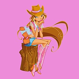 印花矢量圖 主題 魔法俏佳人 卡通人物 女人 免費(fèi)素材