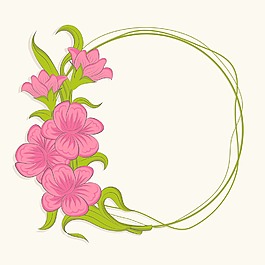 美麗的花卉裝飾的金色相框背景