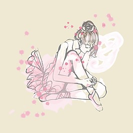 印花矢量圖 藝術(shù)效果 水彩 人物 女人 免費(fèi)素材