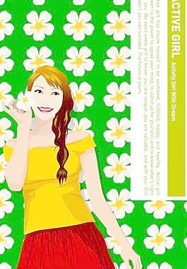 韓國鮮花美女AI矢量圖220