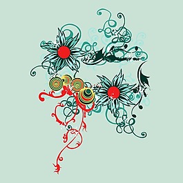 印花矢量圖 T恤圖案 花紋 植物花紋 色彩 免費(fèi)素材