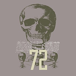 印花矢量圖 人物 骷髏 靈異 文字 免費(fèi)素材