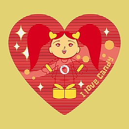 印花矢量圖 T恤圖案 圖文結合 人物 女孩 免費素材
