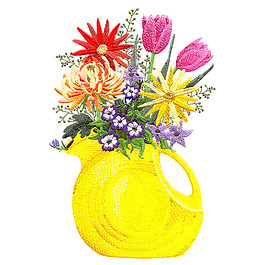 繡花 植物 花朵 生活元素 瓶子 免費素材